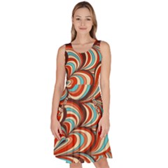 Psychedelic Swirls Knee Length Skater Dress With Pockets by Filthyphil