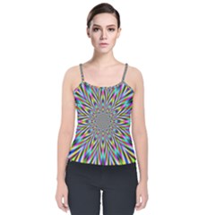 Psychedelic Wormhole Velvet Spaghetti Strap Top by Filthyphil