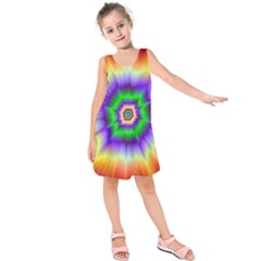 Psychedelic Explosion Kids  Sleeveless Dress by Filthyphil