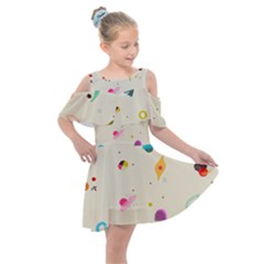 Dots, Spots, And Whatnot Kids  Shoulder Cutout Chiffon Dress by andStretch