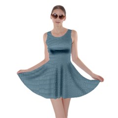 Turquoise Alligator Skin Skater Dress by LoolyElzayat