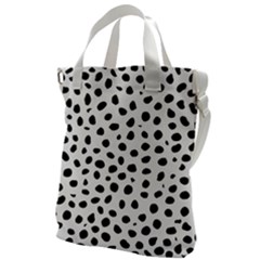 Black And White Seamless Cheetah Spots Canvas Messenger Bag by LoolyElzayat