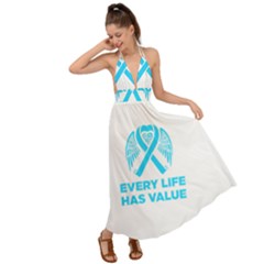 Child Abuse Prevention Support  Backless Maxi Beach Dress by artjunkie