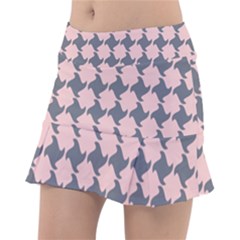 Retro Pink And Grey Pattern Tennis Skorts by MooMoosMumma