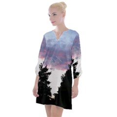 Colorful Overcast, Pink,violet,gray,black Open Neck Shift Dress by MartinsMysteriousPhotographerShop