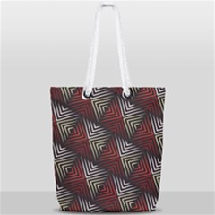 Abstract Zigzag Motif Full Print Rope Handle Tote (small) by tmsartbazaar