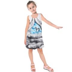 Hands Horse Hand Dream Kids  Sleeveless Dress by HermanTelo