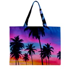 Sunset Palms Zipper Mini Tote Bag by goljakoff