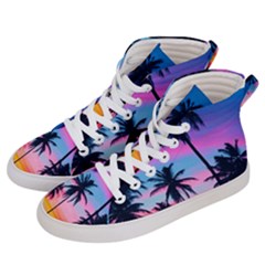 Sunset Palms Men s Hi-top Skate Sneakers by goljakoff