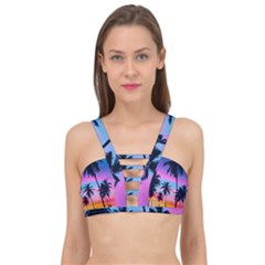 Sunset Palms Cage Up Bikini Top by goljakoff