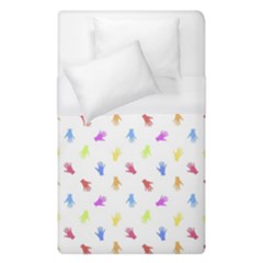 Multicolored Hands Silhouette Motif Design Duvet Cover (single Size) by dflcprintsclothing