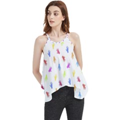 Multicolored Hands Silhouette Motif Design Flowy Camisole Tank Top by dflcprintsclothing