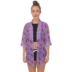 Tropical Flower Forest Of Ornate Colors Open Front Chiffon Kimono by pepitasart