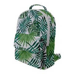 Green Tropical Leaves Flap Pocket Backpack (large) by goljakoff