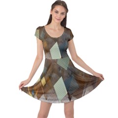 Digital Geometry Cap Sleeve Dress by Sparkle