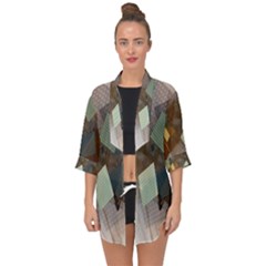 Digital Geometry Open Front Chiffon Kimono by Sparkle