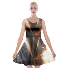 Digital Geometry Velvet Skater Dress by Sparkle