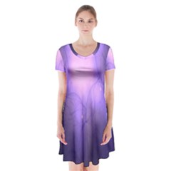 Violet Spark Short Sleeve V-neck Flare Dress by Sparkle