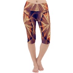 Sun Fractal Lightweight Velour Cropped Yoga Leggings by Sparkle