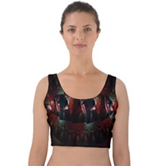 Twist Flower Velvet Crop Top by Sparkle