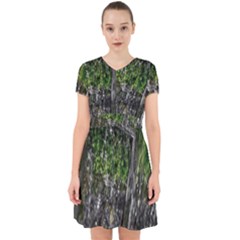 Green Glitter Squre Adorable In Chiffon Dress by Sparkle