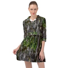 Green Glitter Squre Mini Skater Shirt Dress by Sparkle