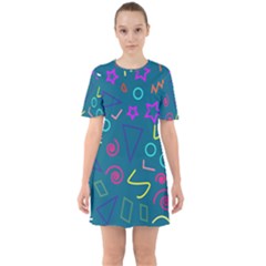 Memphis  Sixties Short Sleeve Mini Dress by Sobalvarro