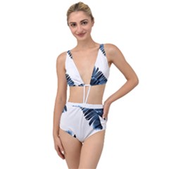 Blue Banana Leaves Tied Up Two Piece Swimsuit by goljakoff