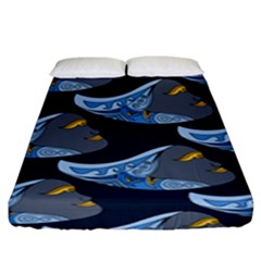 Queen Fish Doodle Art Fitted Sheet (king Size) by tmsartbazaar