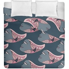 Doodle Queen Fish Pattern Duvet Cover Double Side (king Size) by tmsartbazaar