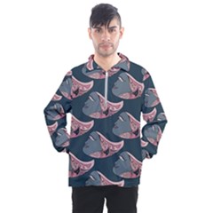 Doodle Queen Fish Pattern Men s Half Zip Pullover by tmsartbazaar