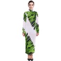 Green banana leaves Turtleneck Maxi Dress View1