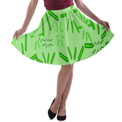 Electric Lime A-line Skater Skirt by Janetaudreywilson