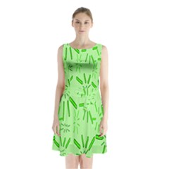 Electric Lime Sleeveless Waist Tie Chiffon Dress by Janetaudreywilson