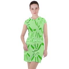 Electric Lime Drawstring Hooded Dress by Janetaudreywilson