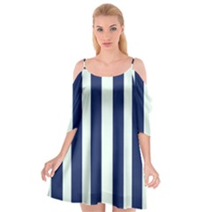 Navy In Vertical Stripes Cutout Spaghetti Strap Chiffon Dress by Janetaudreywilson