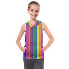 Colorful Spongestrips Kids  Sleeveless Hoodie by Sparkle