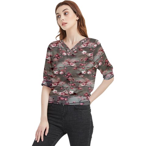 Realflowers Quarter Sleeve Blouse by Sparkle