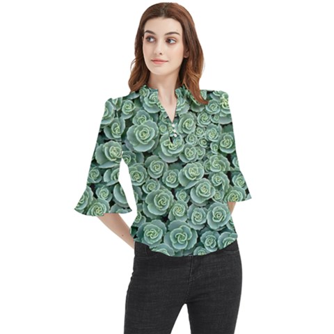 Realflowers Loose Horn Sleeve Chiffon Blouse by Sparkle