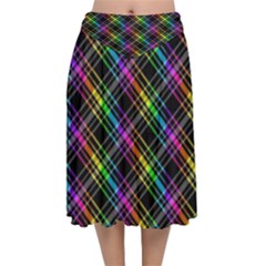 Rainbow Sparks Velvet Flared Midi Skirt by Sparkle