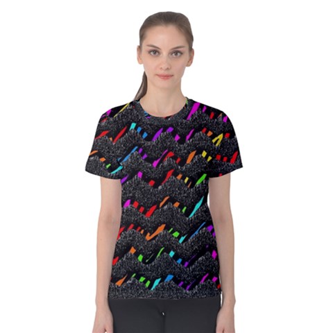 Rainbowwaves Women s Cotton Tee by Sparkle