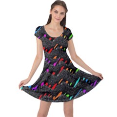 Rainbowwaves Cap Sleeve Dress by Sparkle