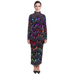 Rainbowwaves Turtleneck Maxi Dress by Sparkle