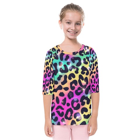 Animal Print Kids  Quarter Sleeve Raglan Tee by Sparkle