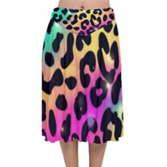 Animal Print Velvet Flared Midi Skirt by Sparkle