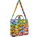 Rainbow Flamingos Square Shoulder Tote Bag View2