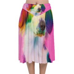 Rainbowdog Velvet Flared Midi Skirt by Sparkle