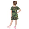 Forest camo pattern, army themed design, soldier Kids  Short Sleeve Velvet Dress View2