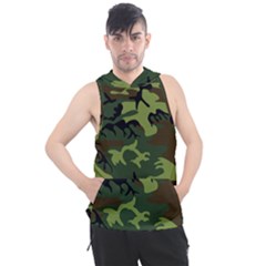 Forest Camo Pattern, Army Themed Design, Soldier Men s Sleeveless Hoodie by Casemiro