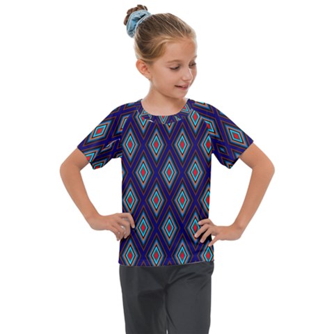 Colorful Diamonds Pattern3 Kids  Mesh Piece Tee by bloomingvinedesign